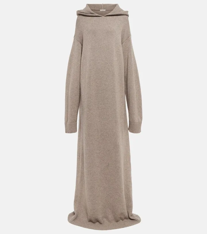 Leva cashmere hooded maxi dress