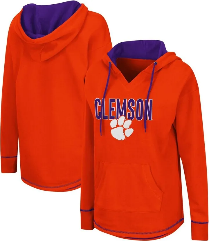 Women's Orange Clemson Tigers Tunic Pullover Hoodie