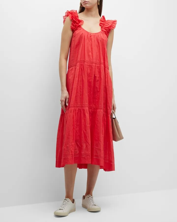 The Dove Tiered Midi Dress