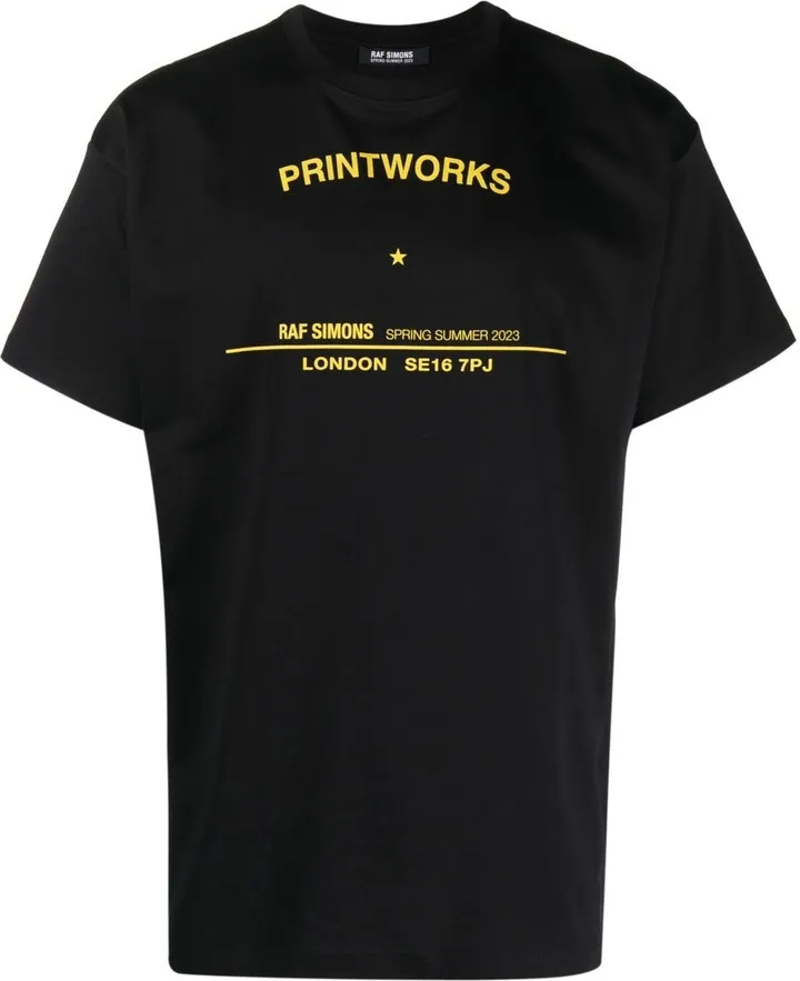 Black Slogan Print Cotton T-Shirt