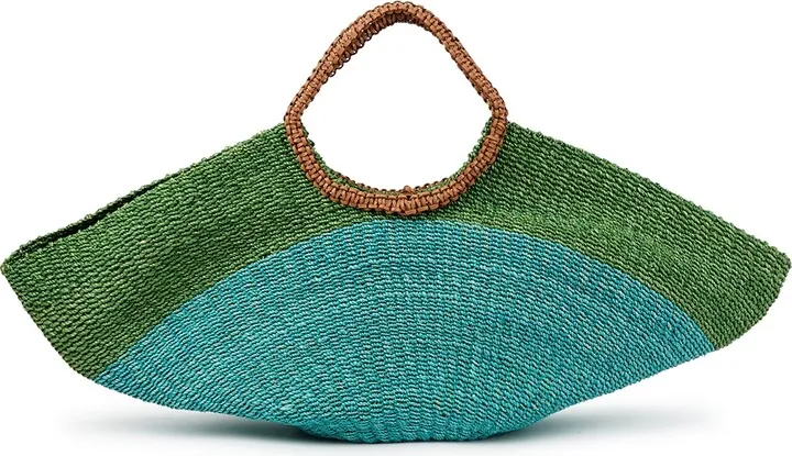 Aranaz Pita Striped Woven Raffia Tote