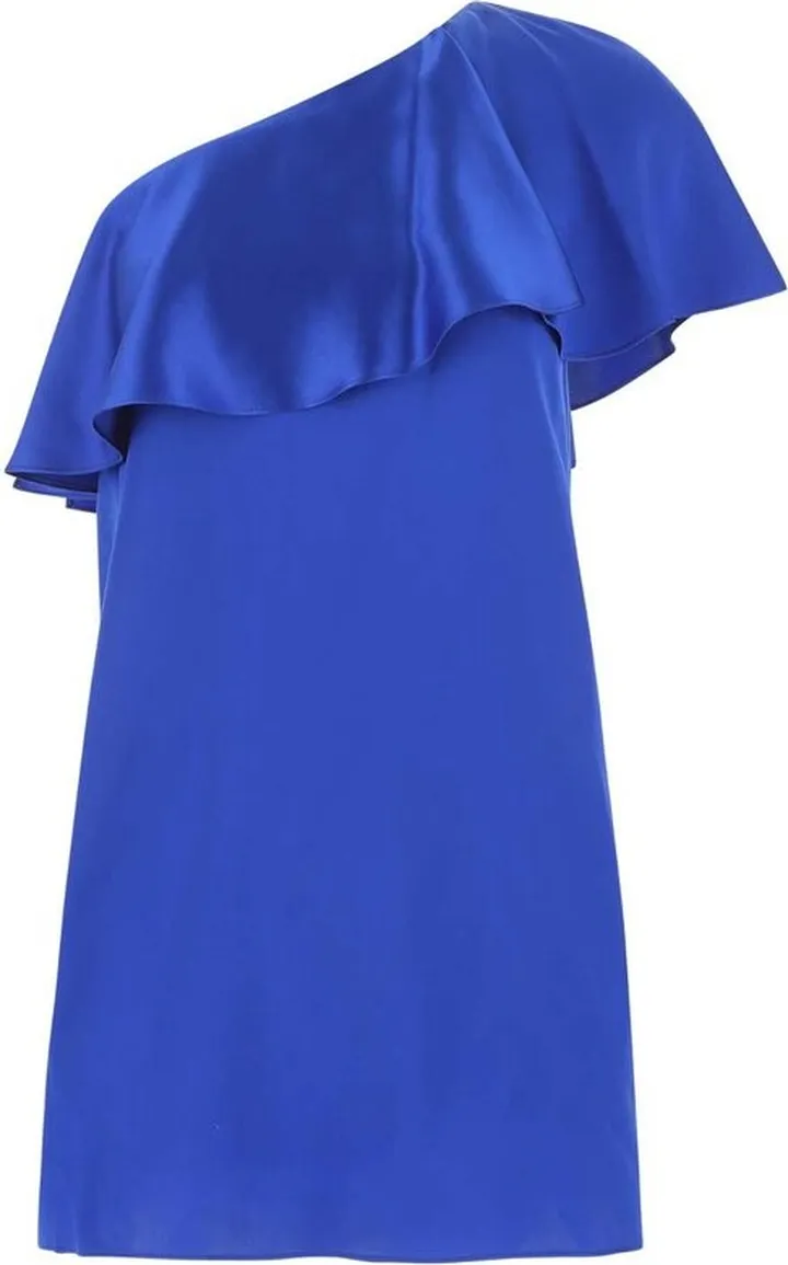 Saint Laurent One-Shoulder Straight Hem Mini Dress
