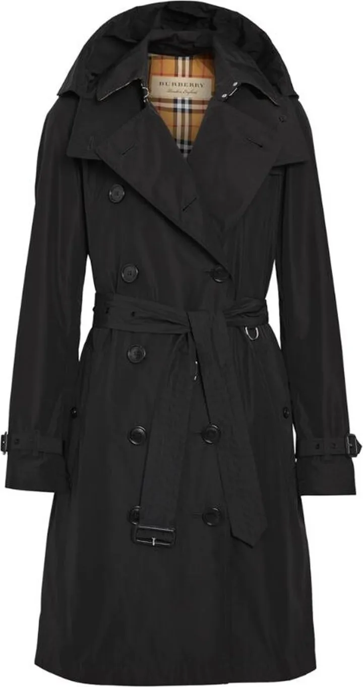 Burberry Detachable-Hood Taffeta Trench Coat