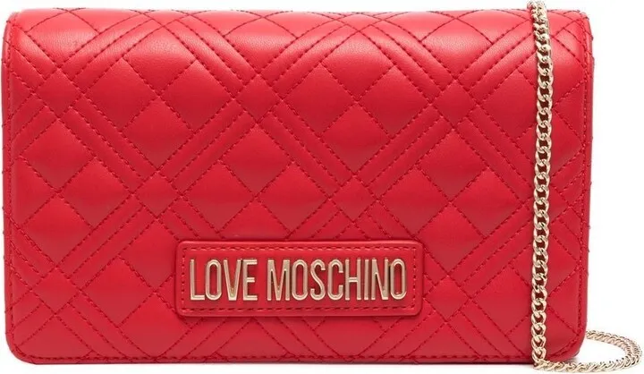 Logo-Lettering Quilted Leather Bag