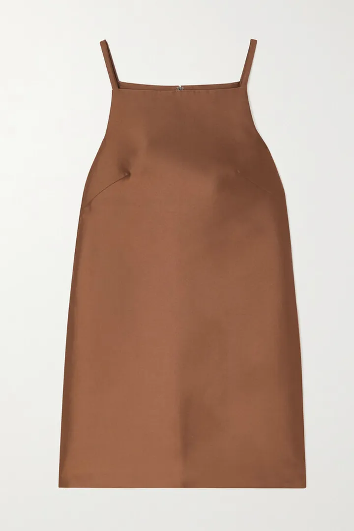 Valentino Garavani - Duchesse-satin Mini Dress - Brown