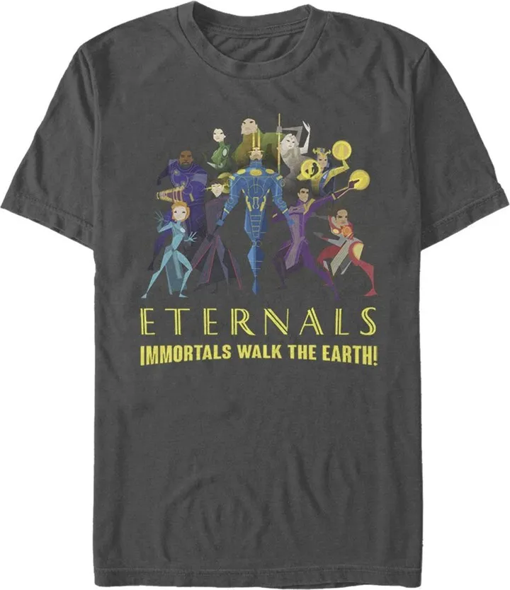Men's Marvel Eternals Immortals Walk the Earth T-Shirt - Charcoal - Small