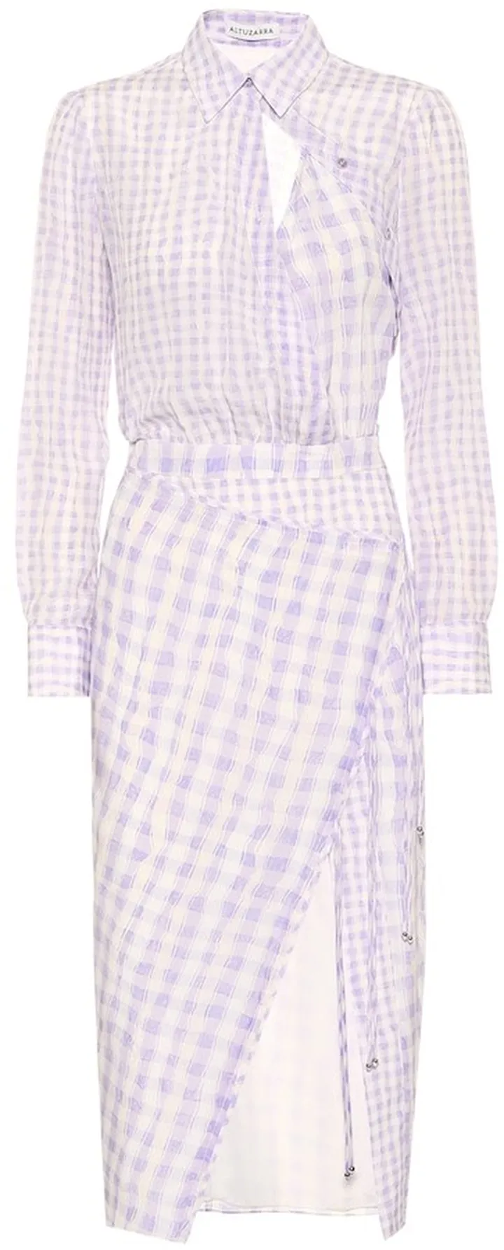 Constantina checked silk dress