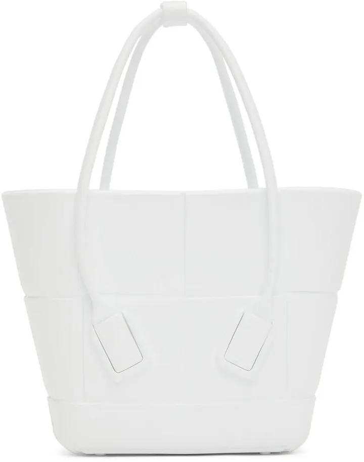 Bottega Veneta White Rubber Arco Tote