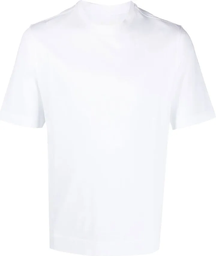 short-sleeved piqué-weave T-shirt