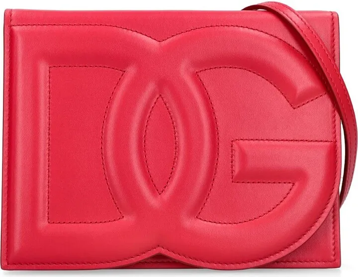 Logo leather shoulder bag