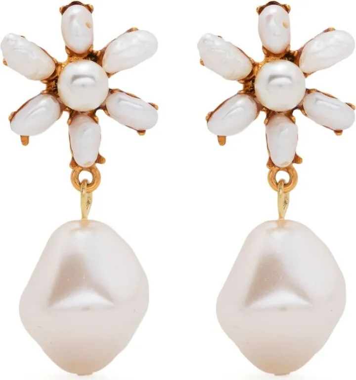 Amala Flower pearl earrings