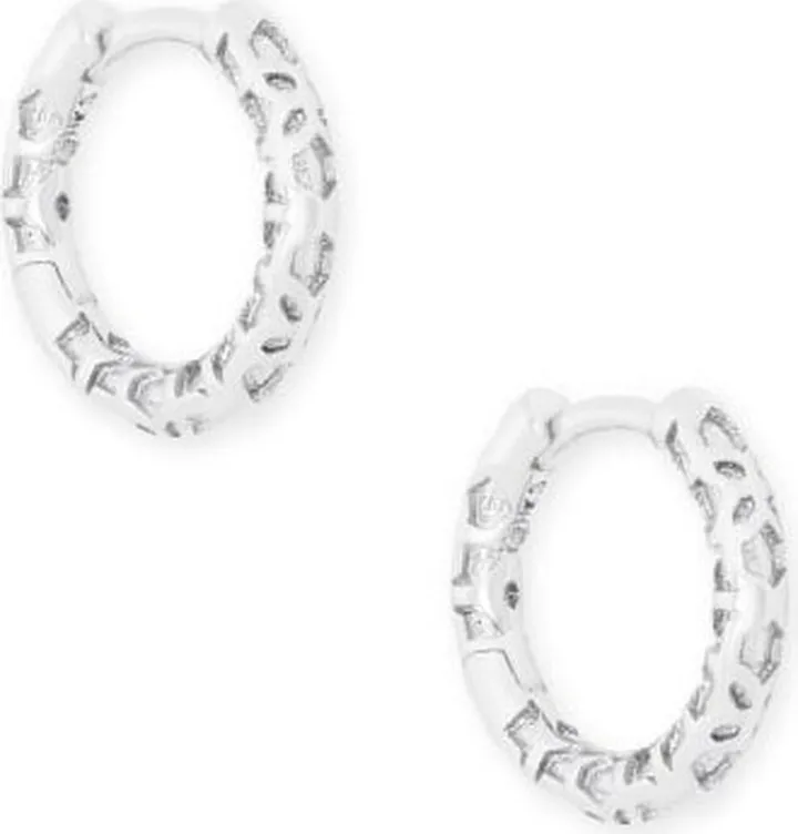 Maggie Huggie Earrings in Silver Filigree