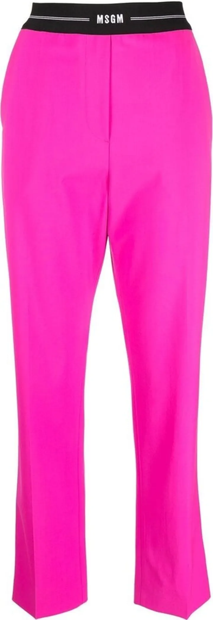 Logo-Waistband Straight-Leg Trousers