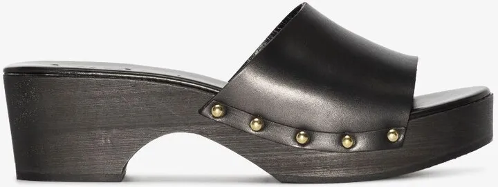 Black Bobbie 55 Leather Clogs