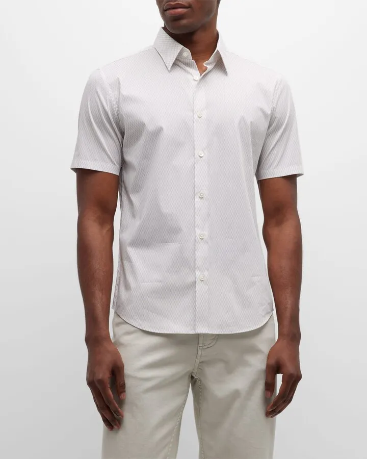 Men's Irving Short-Sleeve Point-Collar Shirt