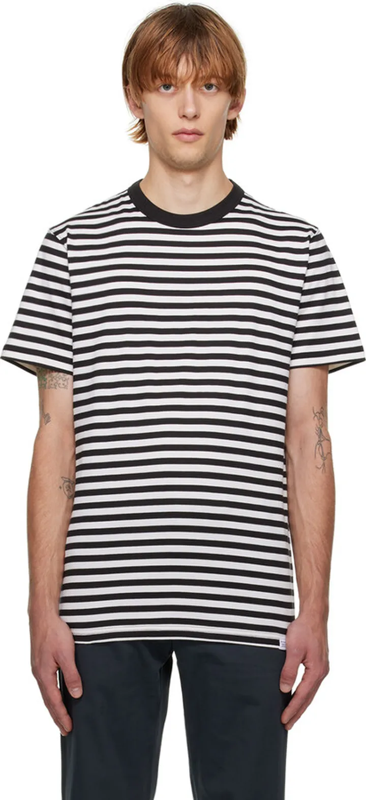 NORSE PROJECTS Black & White Niels Classic Stripe T-Shirt