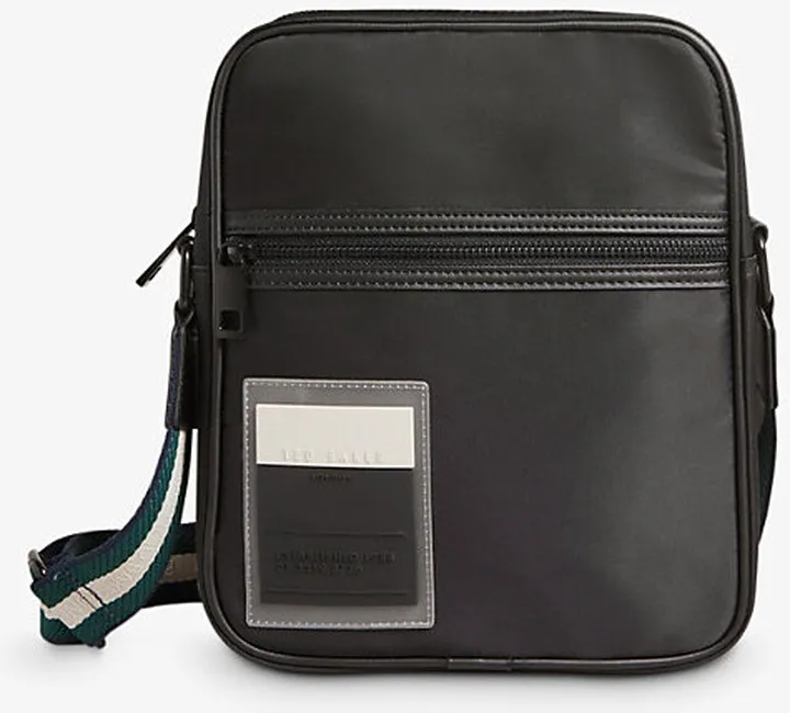 Mens Black Matee Woven Cross-body bag