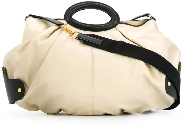 Two-Tone Slouchy Tote Bag
