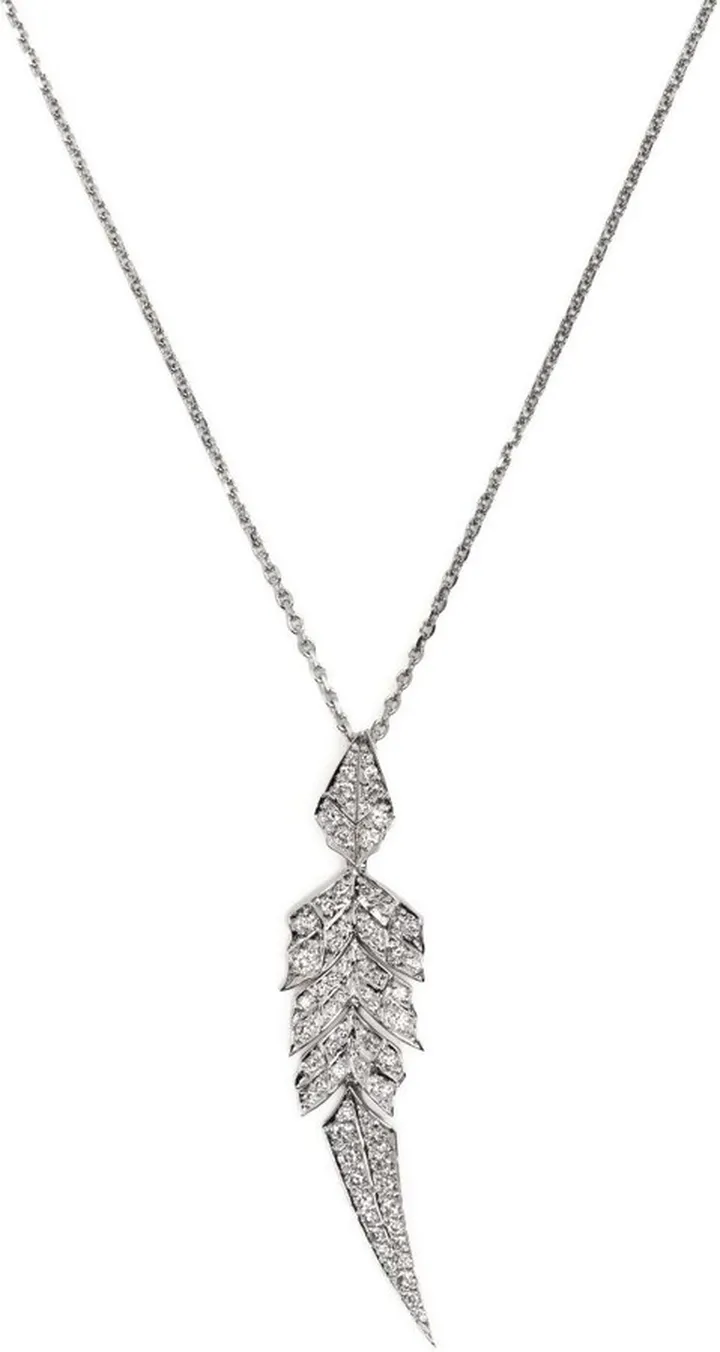 18K White Gold Magnipheasant Diamond Necklace