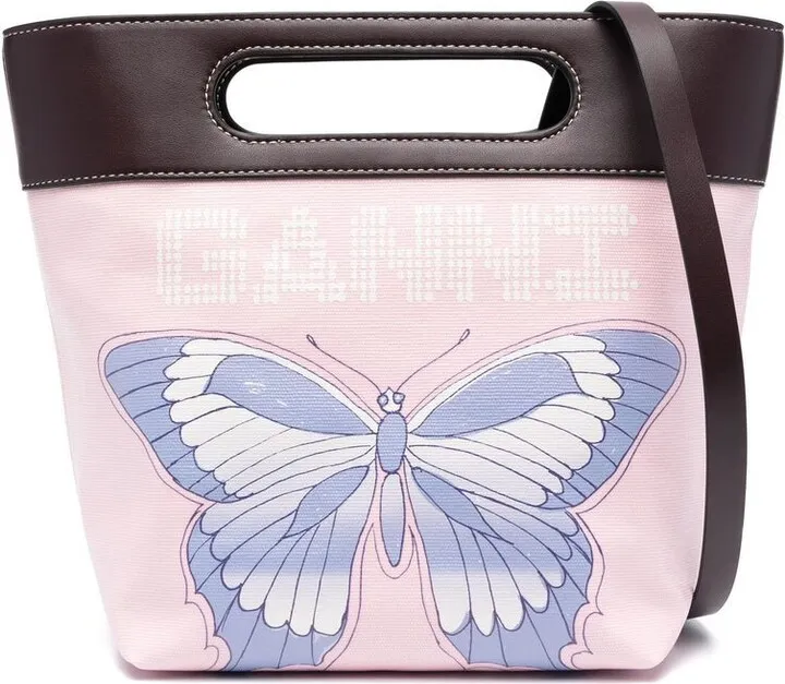 Butterfly-Print Tote Bag