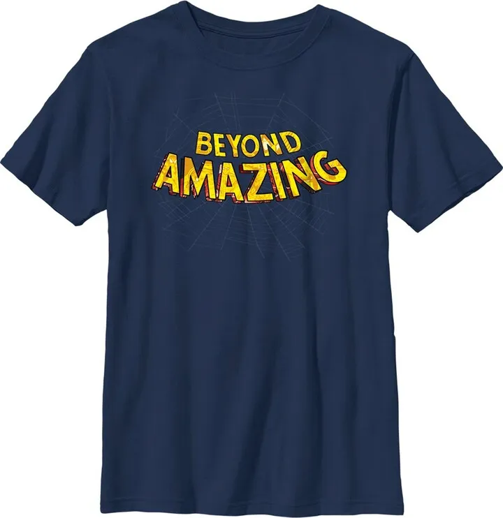 Boy's Spider-Man: Beyond Amazing Classic Logo T-Shirt - Navy Blue - X Small