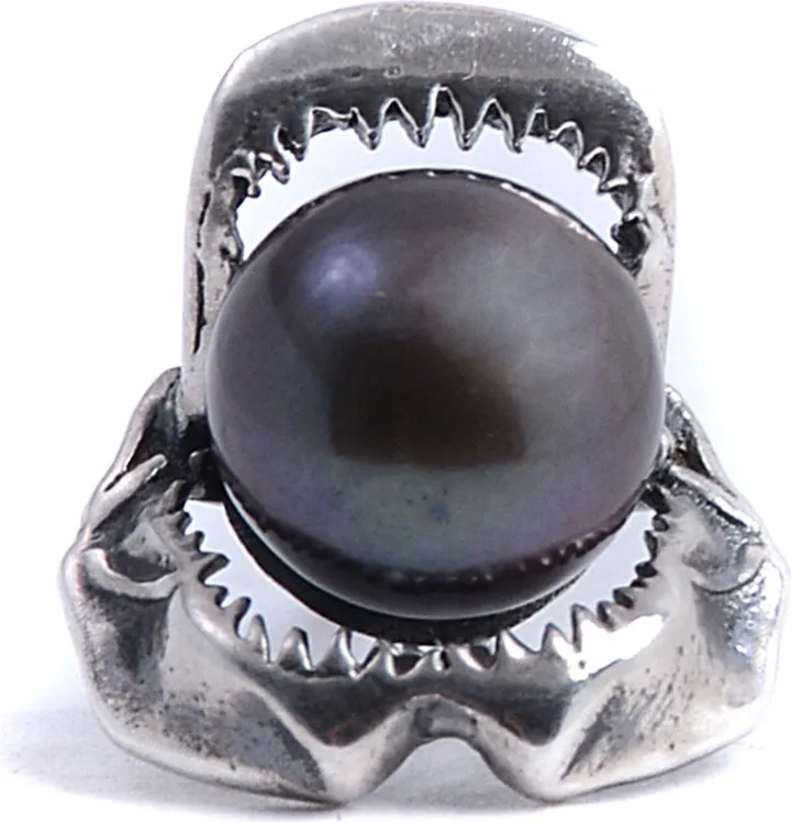 Lee Renee - Shark Jawbone Tie Pin Pearl & Silver