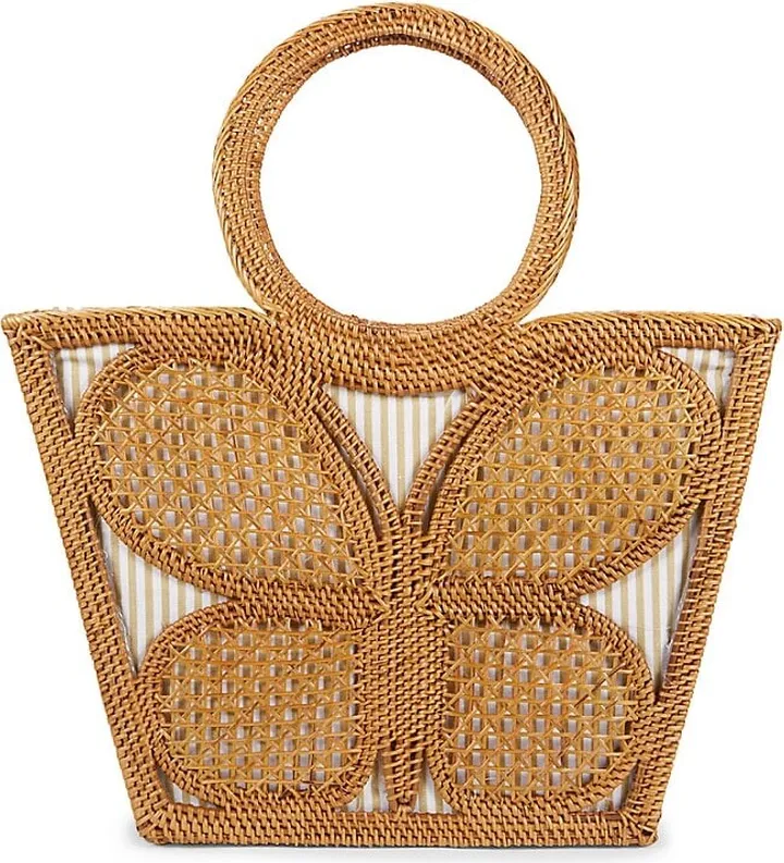 Butterfly Rattan Tote