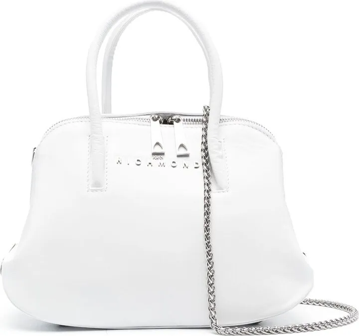 Logo-Lettering Leather Tote Bag