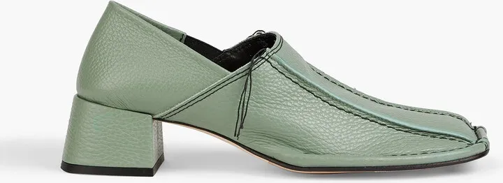Mary Lou pebbled-leather loafers