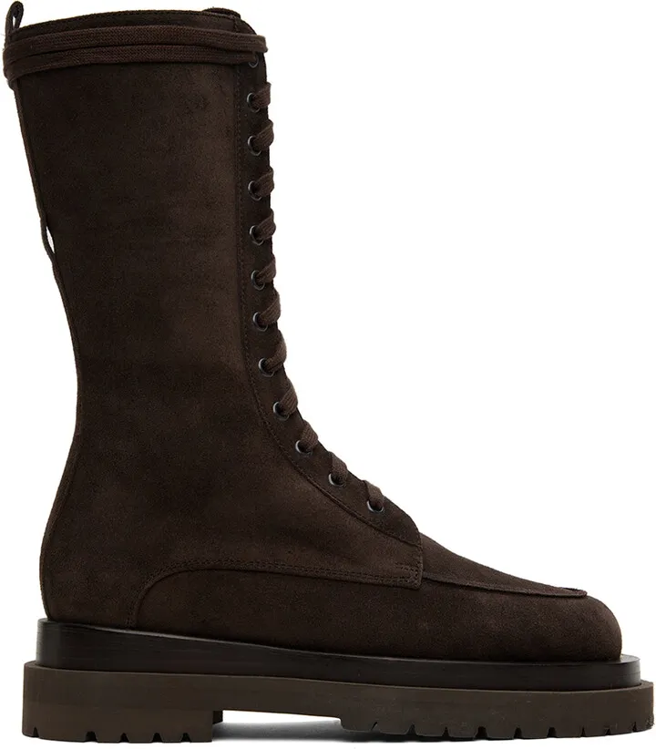 Magda Butrym Brown Suede Combat Boots