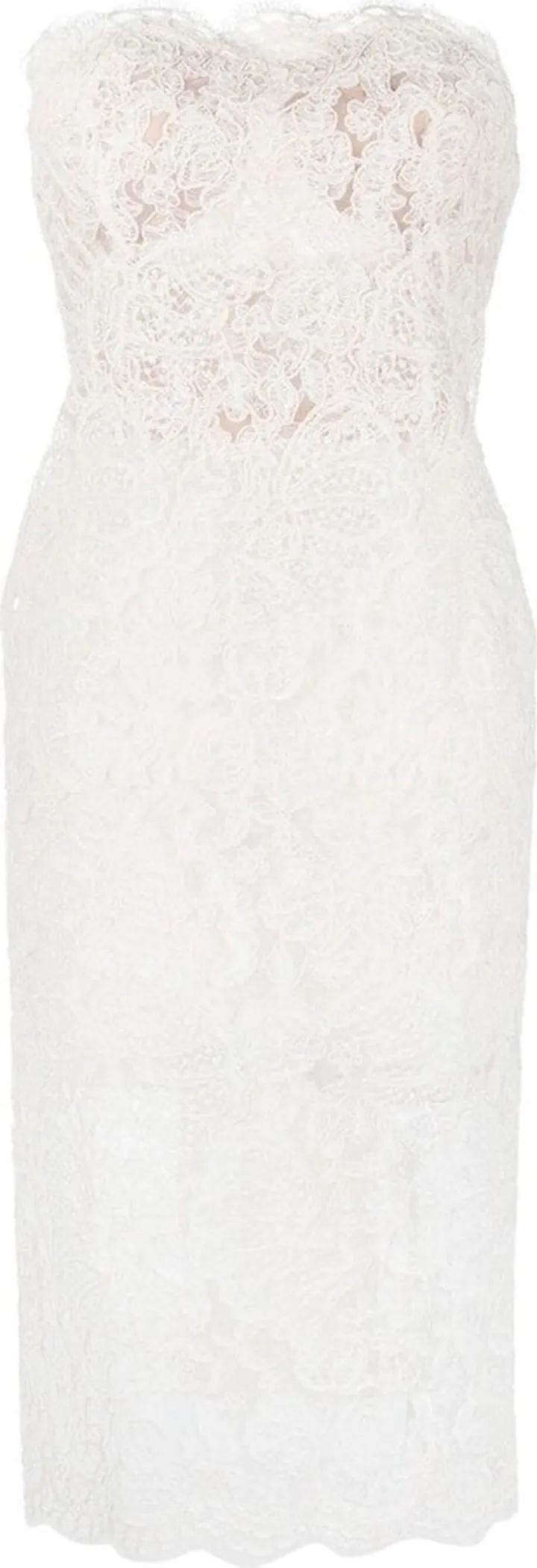 Strapless Lace Midi Dress