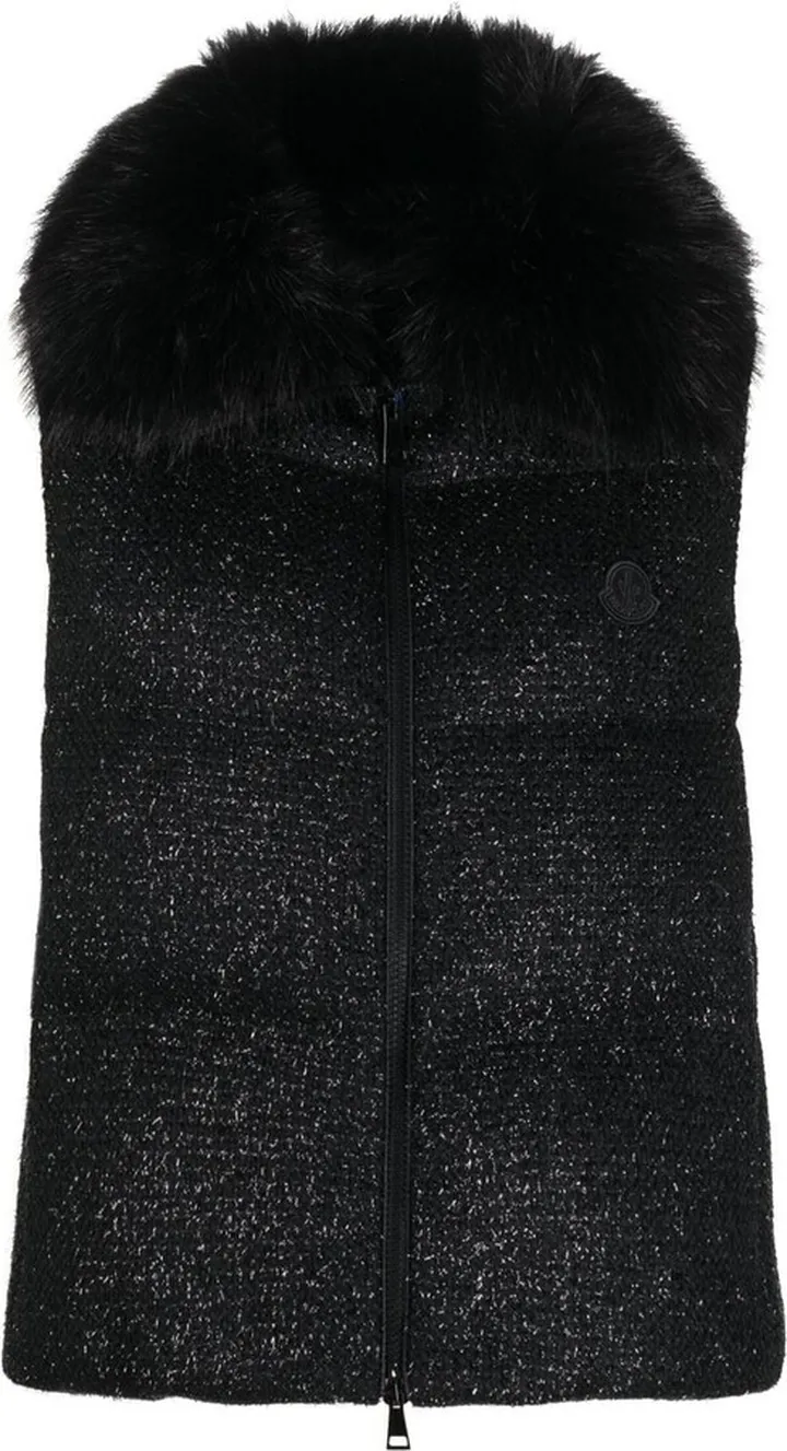 Faux-Fur Collar Padded Gilet