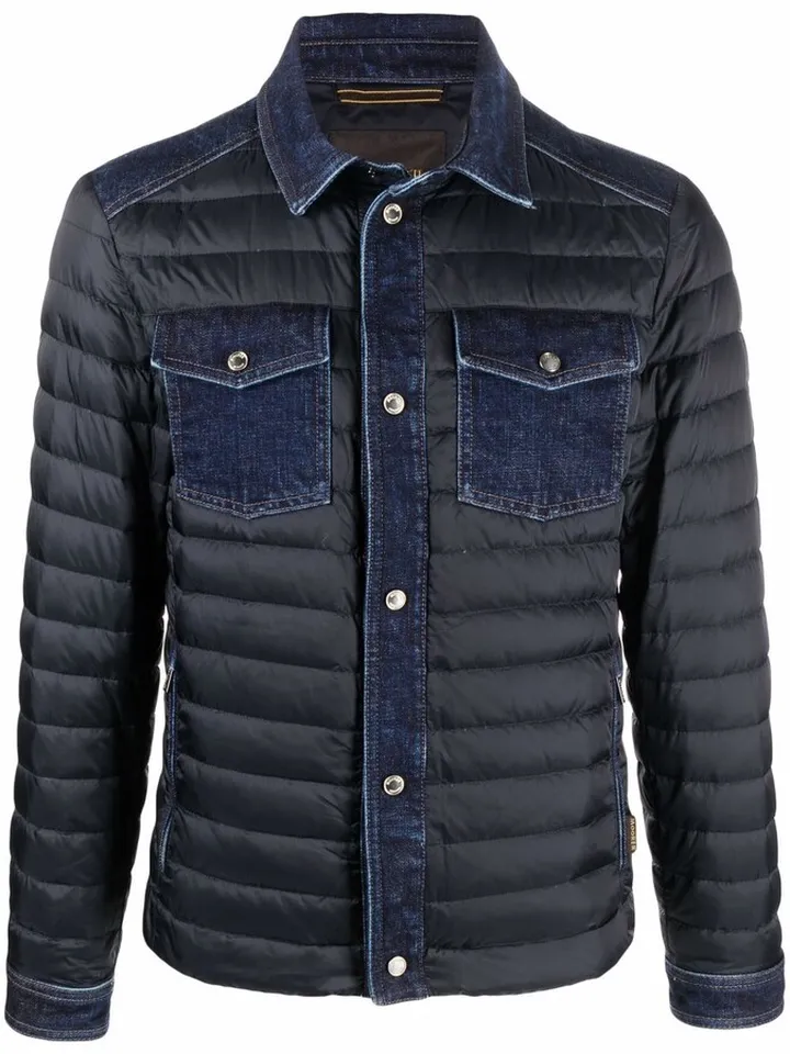 Denim-Detail Padded Jacket