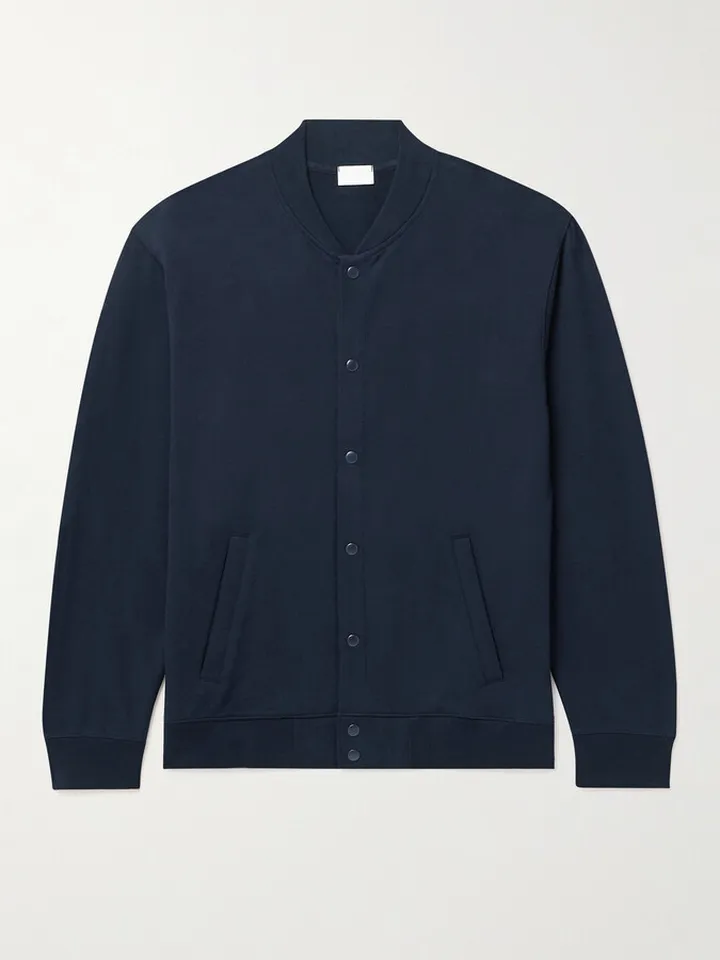 Stretch Pima Cotton-Jersey Bomber Jacket