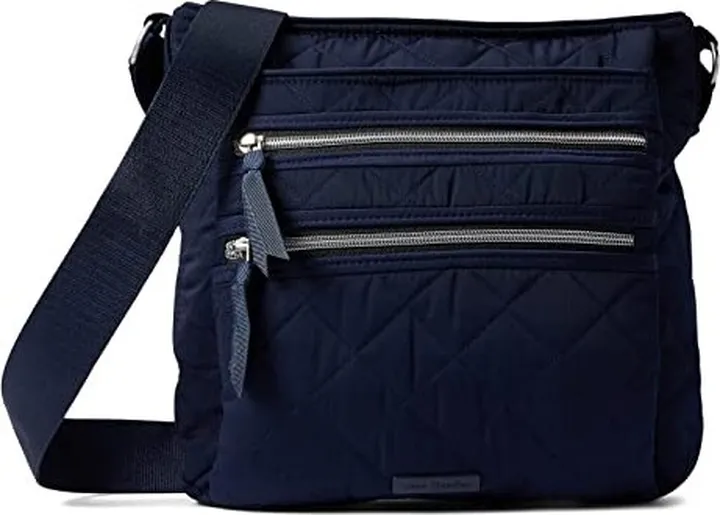 Vera Bradley Performance Twill Triple Zip Hipster Crossbody Purse (Classic Navy) Handbags