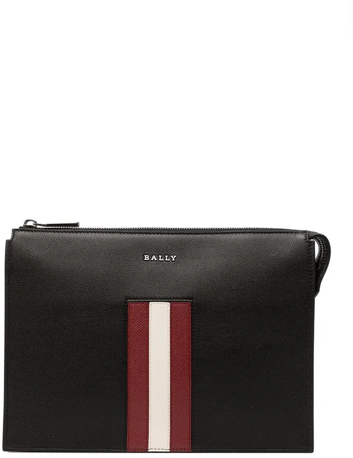 Striped Leather Pouch
