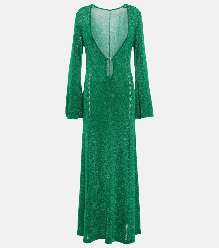 Metallic knit maxi dress