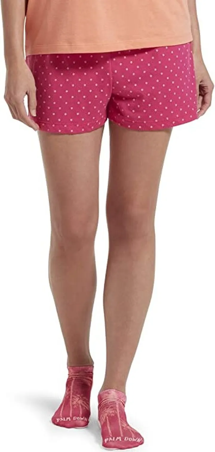 HUE Women's Printed Knit Boxer Set (Beetroot Pink - Dotty Square) Women's Pajama Sets