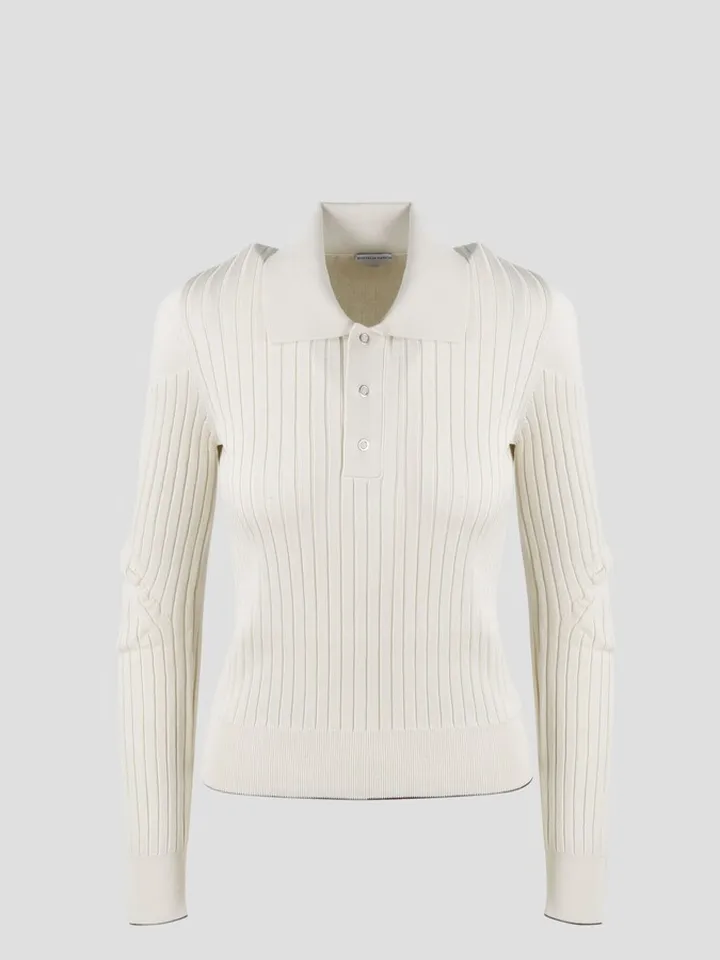 Bottega Veneta lightweight ribbed cotton polo.
