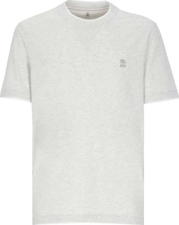 Brunello Cucinelli Logo Embroidered T-Shirt