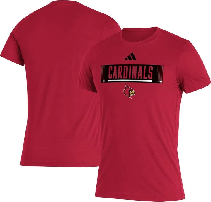 Men's adidas Red Louisville Cardinals Wordmark Tri-Blend T-shirt