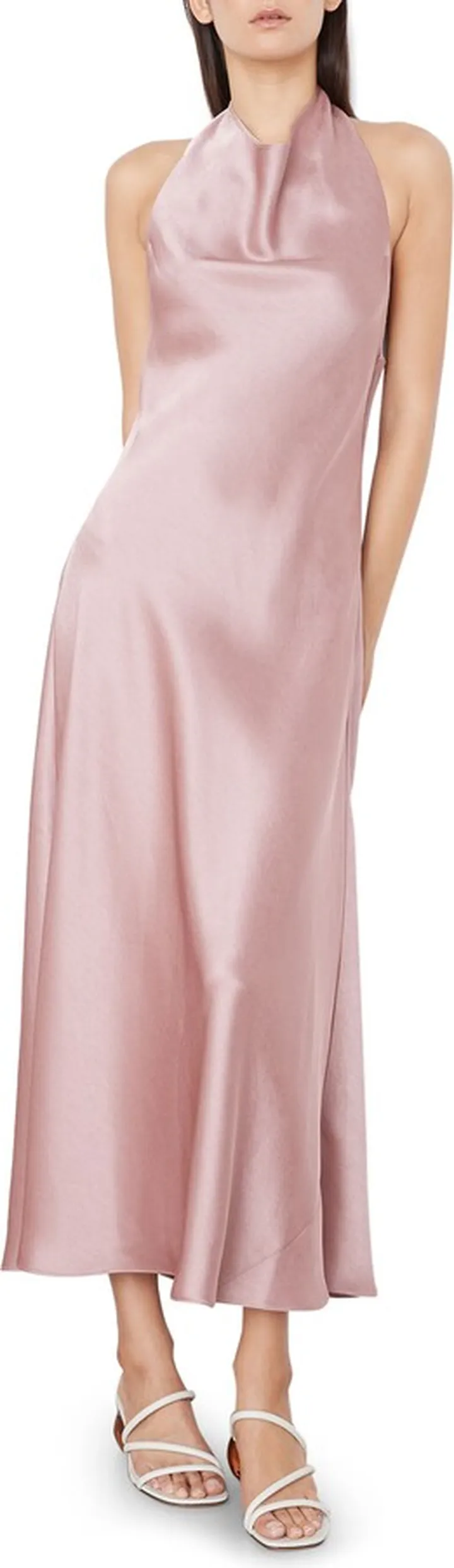 Cowl Halter Neck Satin Slipdress