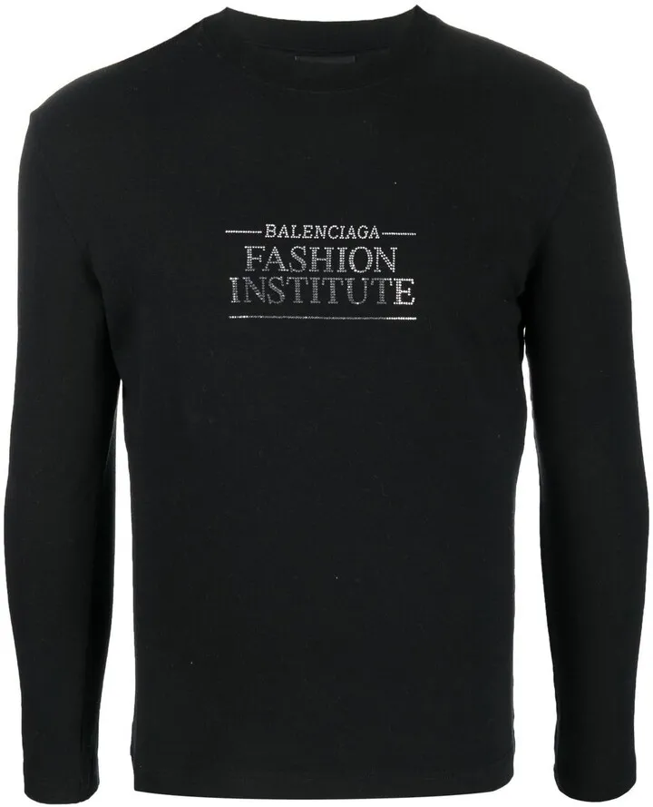 slogan-print long-sleeved T-shirt
