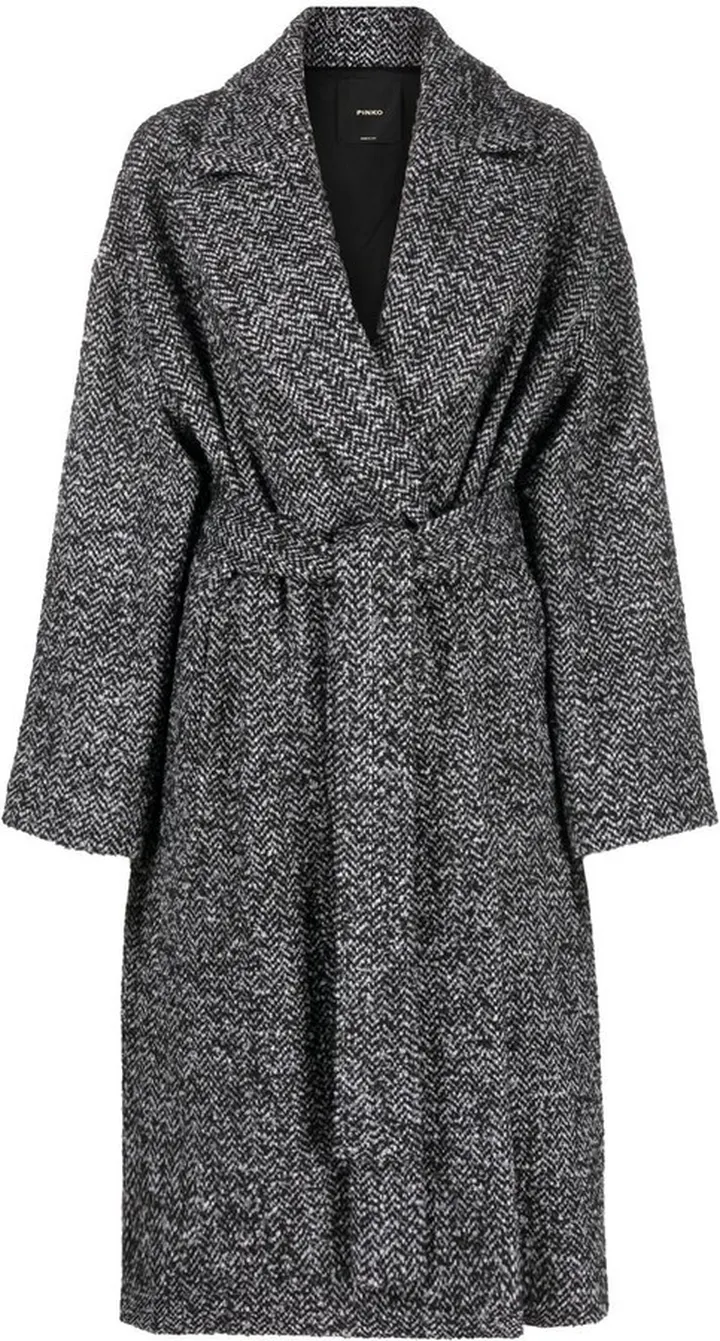 Herringbone Belted Overcoat