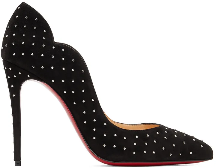 Christian Louboutin Black Suede Hot Chick 100mm Heels