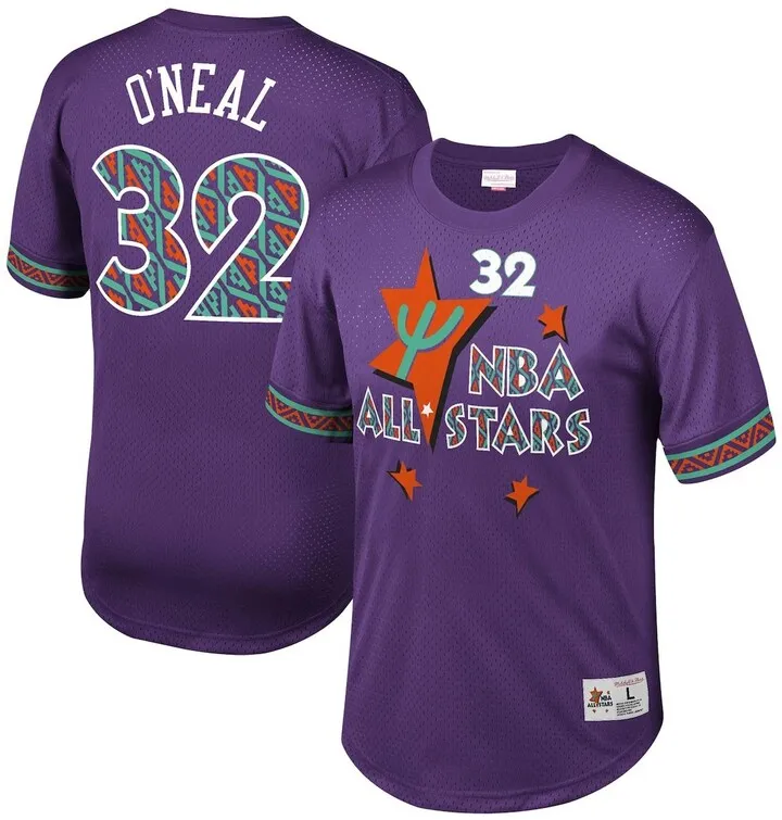 Men's Mitchell & Ness Shaquille O'Neal Purple Nba Mesh T-shirt