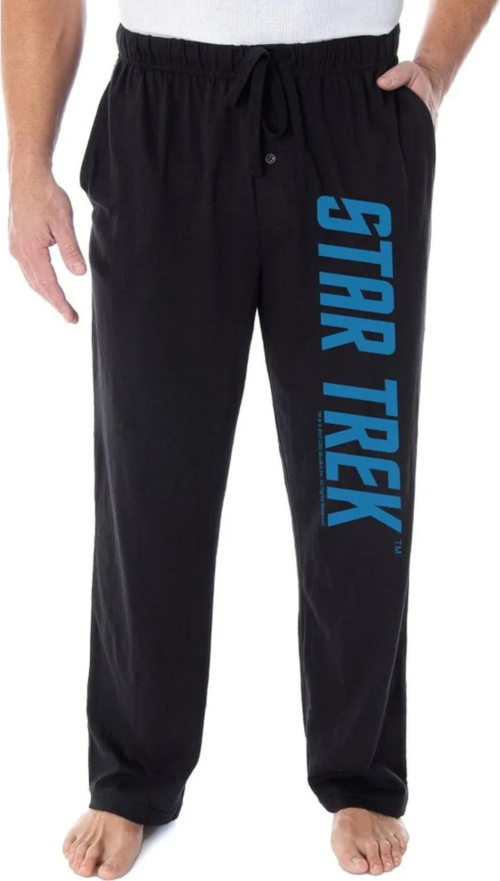 Star Trek Men's The Original Series TOS Classic Logo Sleepwear Pajama Pants (LG) Black