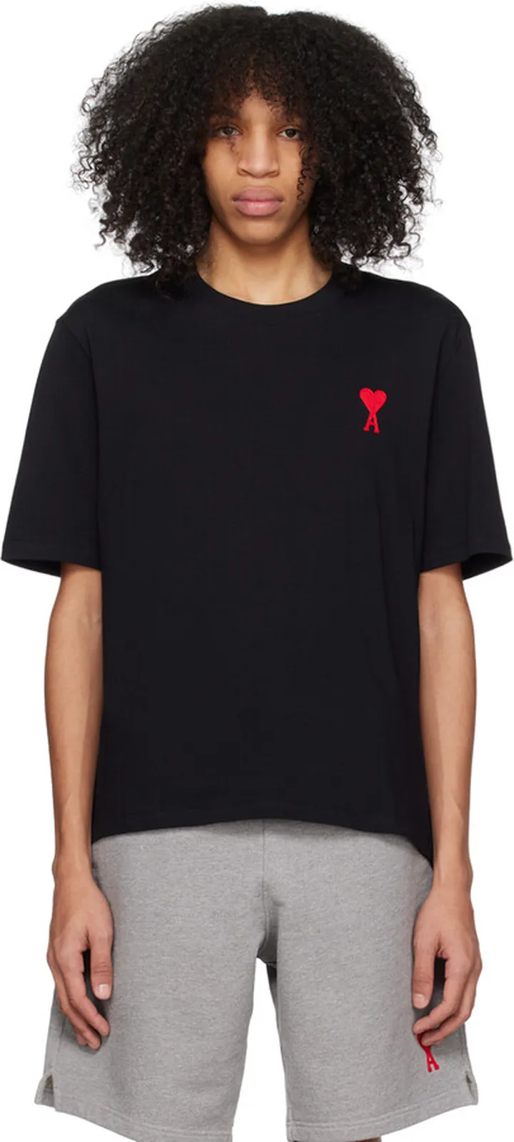 AMI Alexandre Mattiussi Black Ami de Cœur T-Shirt