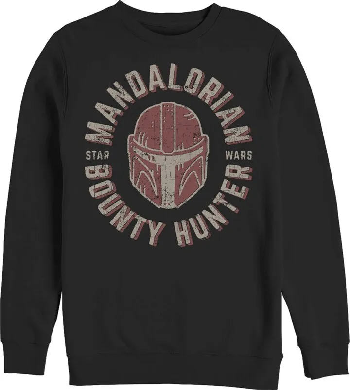 Men's Star Wars The Mandalorian Helmet Stamp Sweatshirt - Black - Large