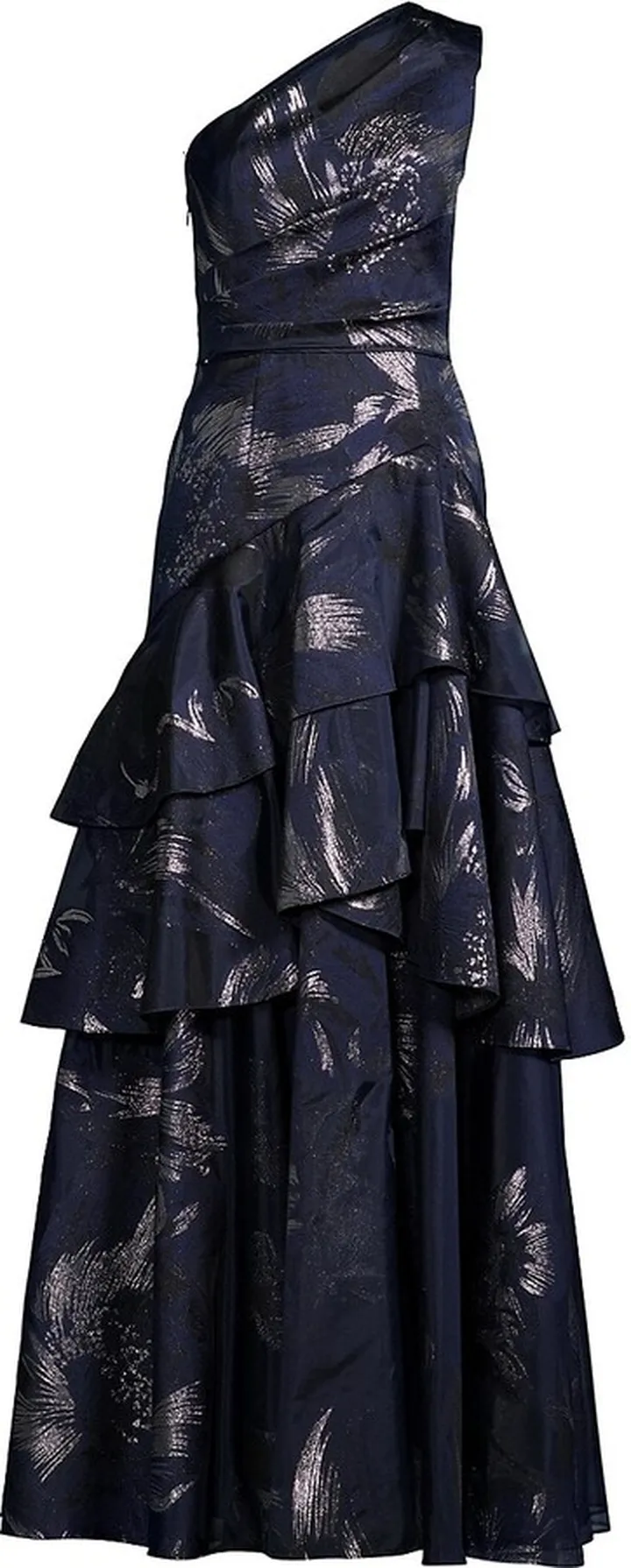 One-Shoulder Tiered Ballgown